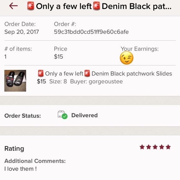 3 5*Ratings🚨Denim Black patchwork Slides - Picture 2 of 6