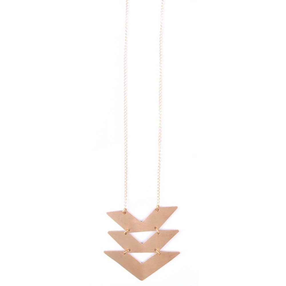 NWT Fair Trade Long Chevron Necklace in Gold