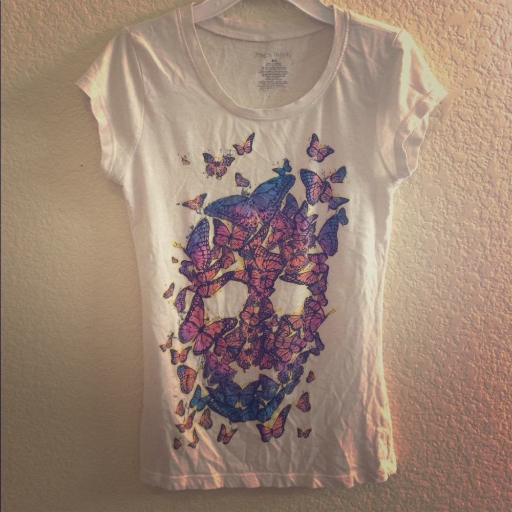Cute Butterfly Skeleton Top Size S