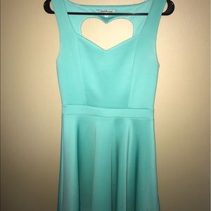 Mint heart-shaped back cocktail dress