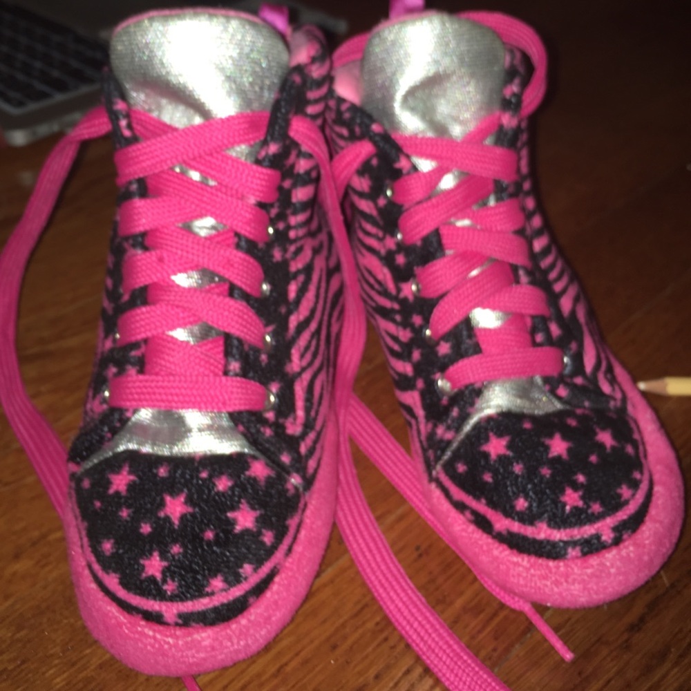 Justice high top lace up slippers (super cozy)