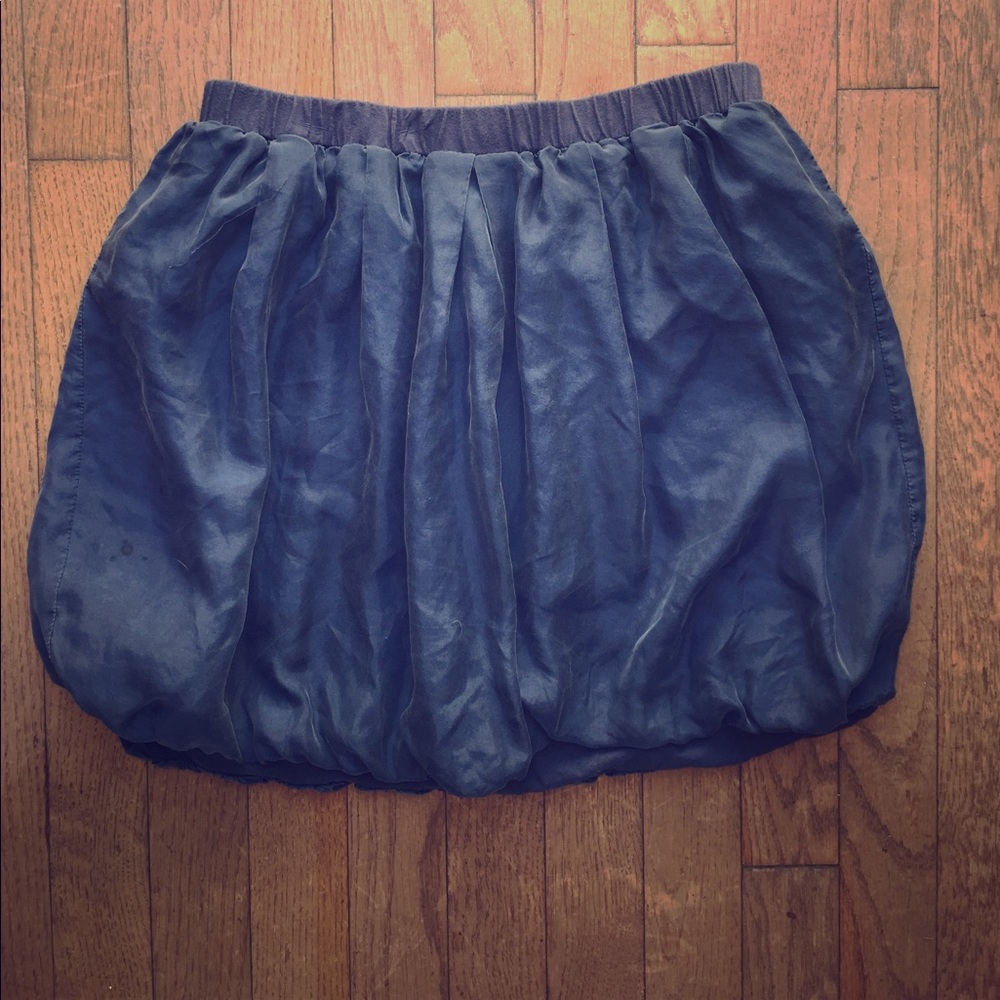 Crewcuts girls navy washed silk bubble skirt.