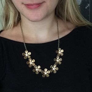 Gold Floral Statement Necklace