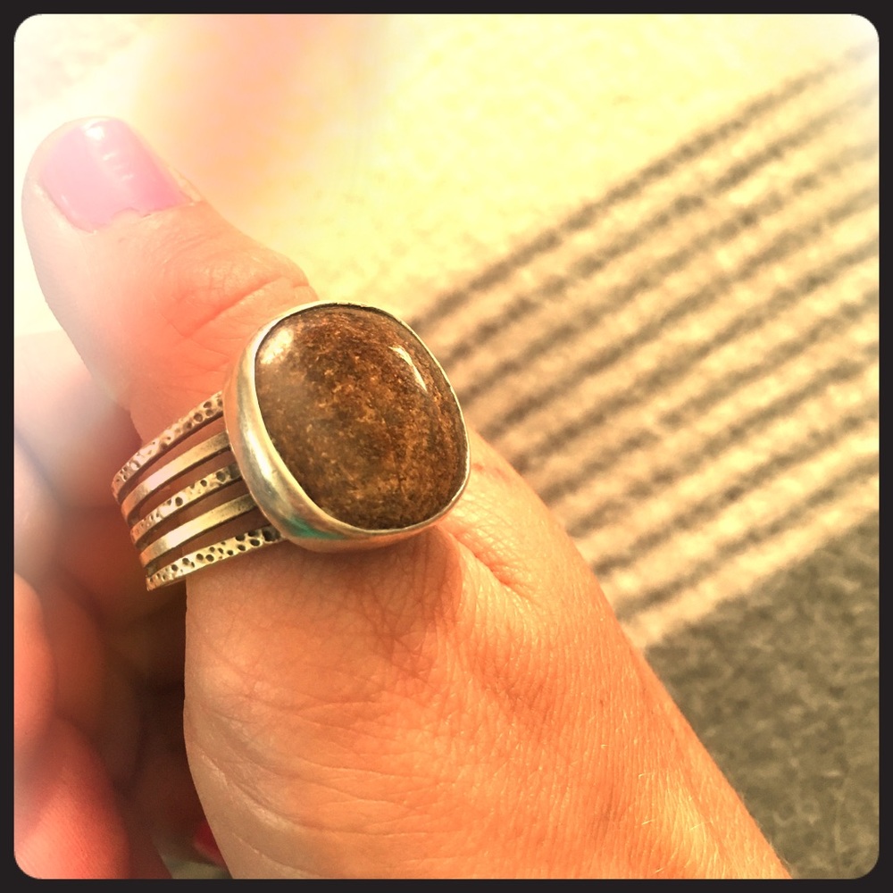Sterling Silver and Bronzite Ring