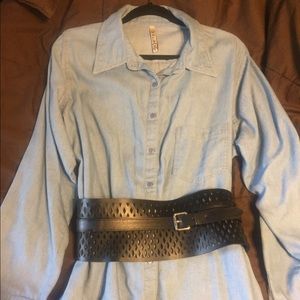 Plus Size Chambray Shirt Dress/Tunic