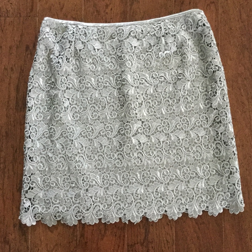 Gray Beautiful satin lace lined shirt