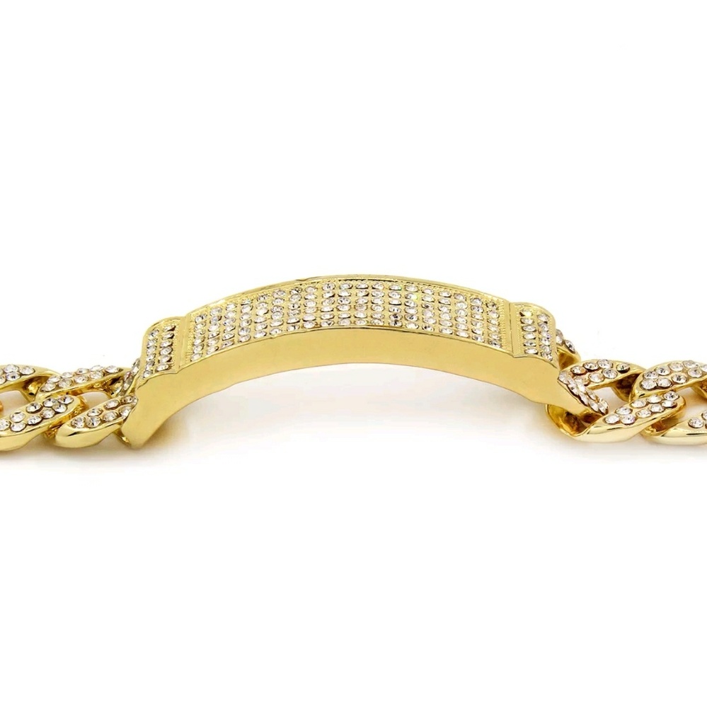 Full iced out cuban link hip hop bracelet - Picture 5 of 5