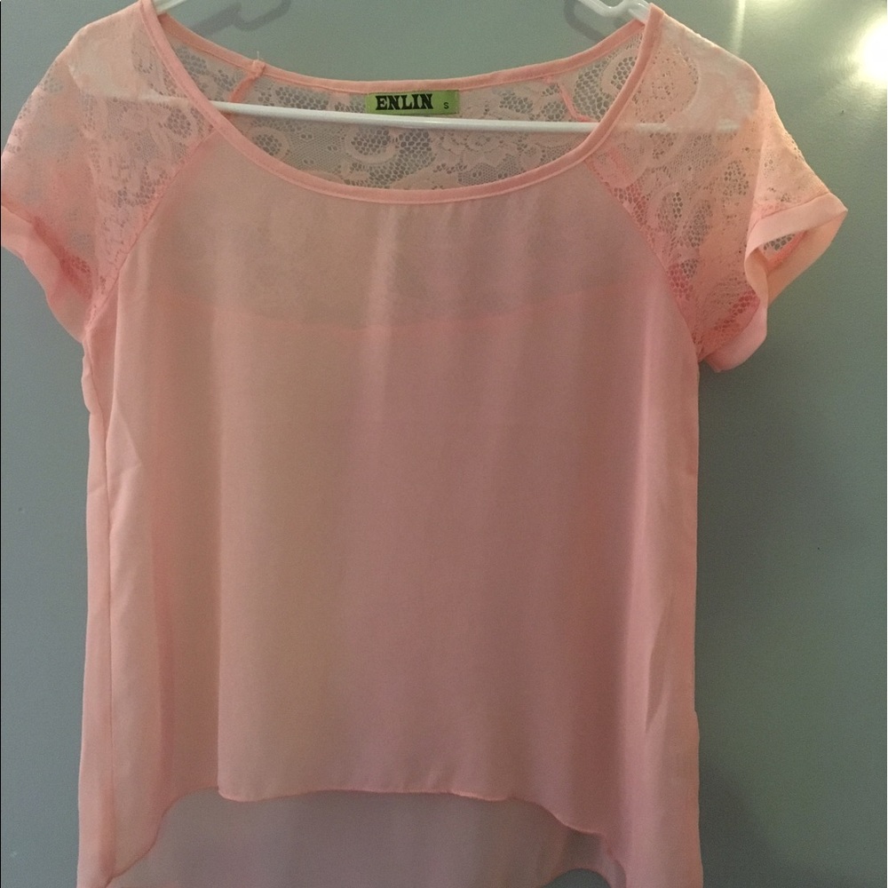 Enlin light pink blouse