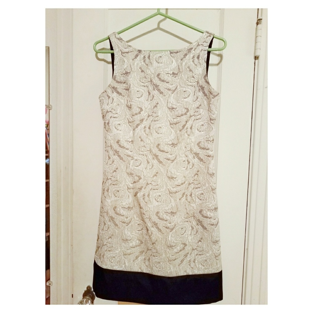 Max and Cleo Ivory and Gold Cocktail Dress