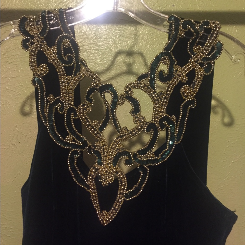 Vintage Green Velvet Dress