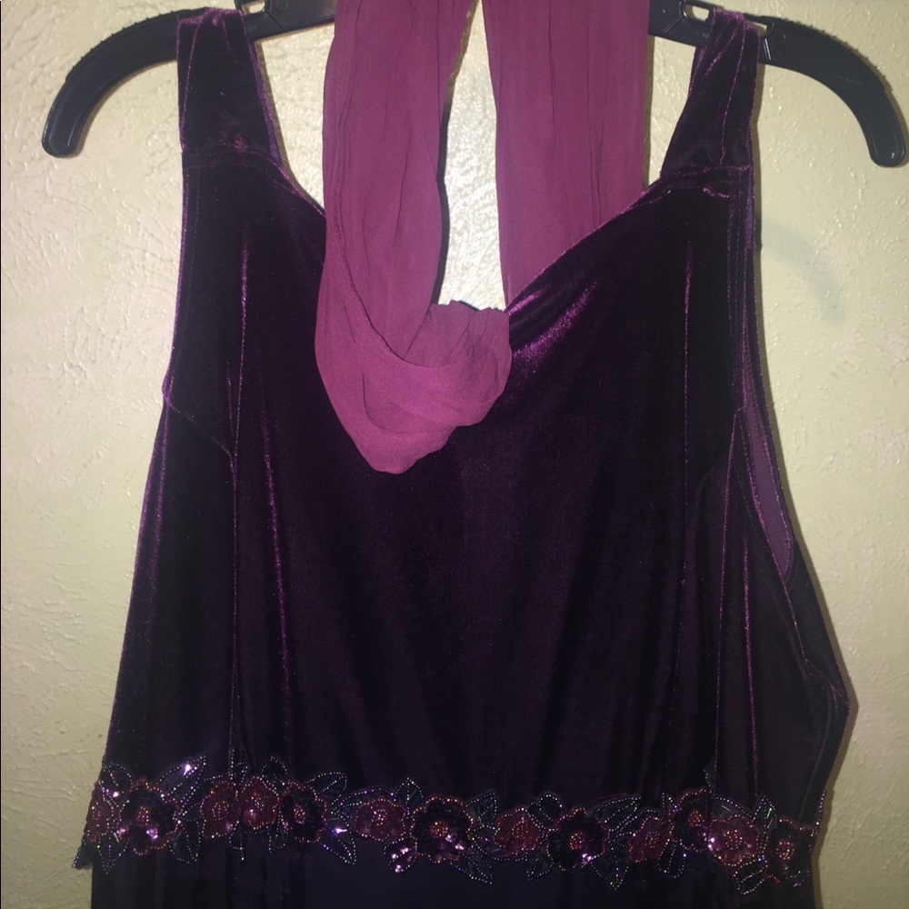 Vintage Maroon Velvet Dress