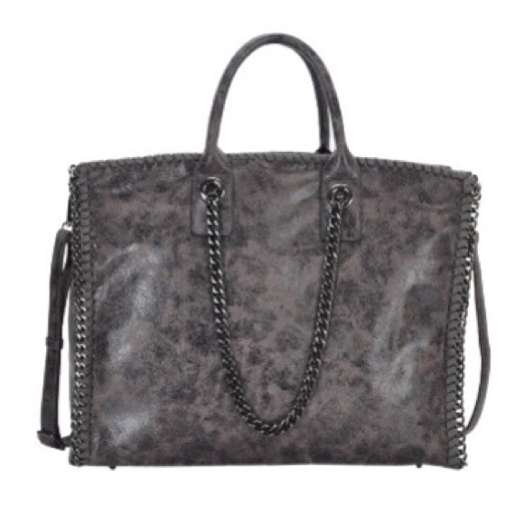 Madison West Handbags - Stella Gray Chain Tote