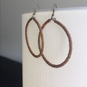 Vintage Wooden Hoop Earrings