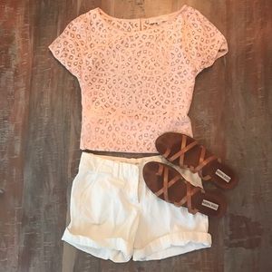 Loft Pink Lace Top