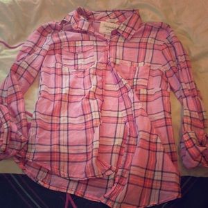 Aeropostale pink botton up shirt