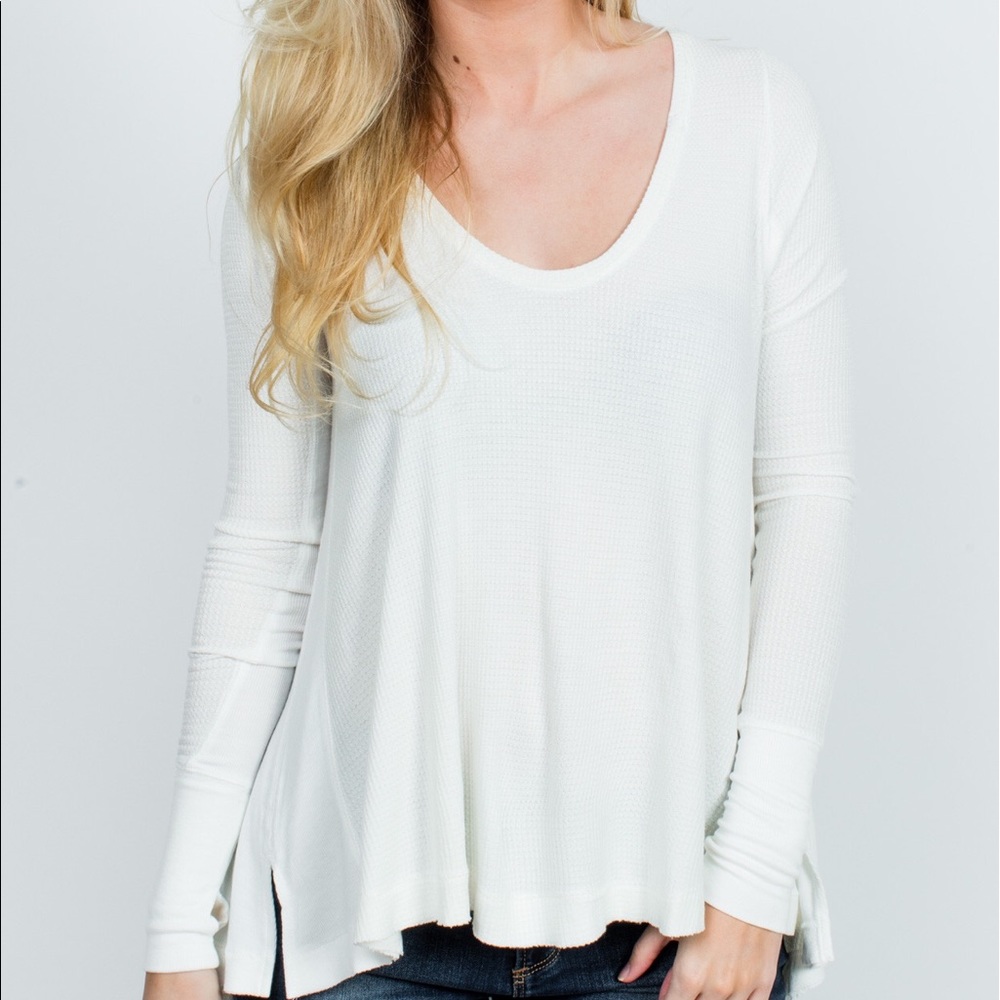 Free People Ivory Thermal Malibu Top