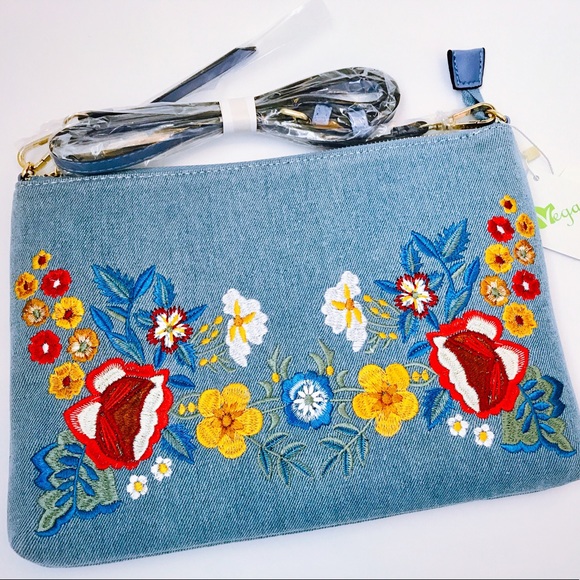 Floral embroidered Denim Bag - Picture 2 of 5