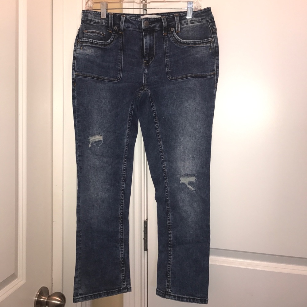 Kenneth Cole distressed crop jeans