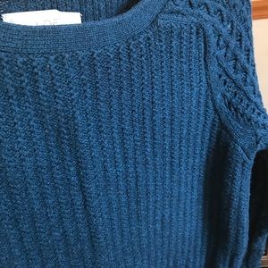 LOFT chunky blue cable knit sweater