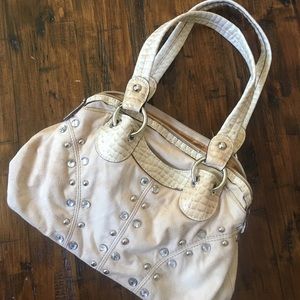 Kathy Van Zeeland Rhinestone Cream purse