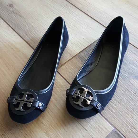 Tory Burch Shoes - TORY BURCH Aaden Suede leather black flats