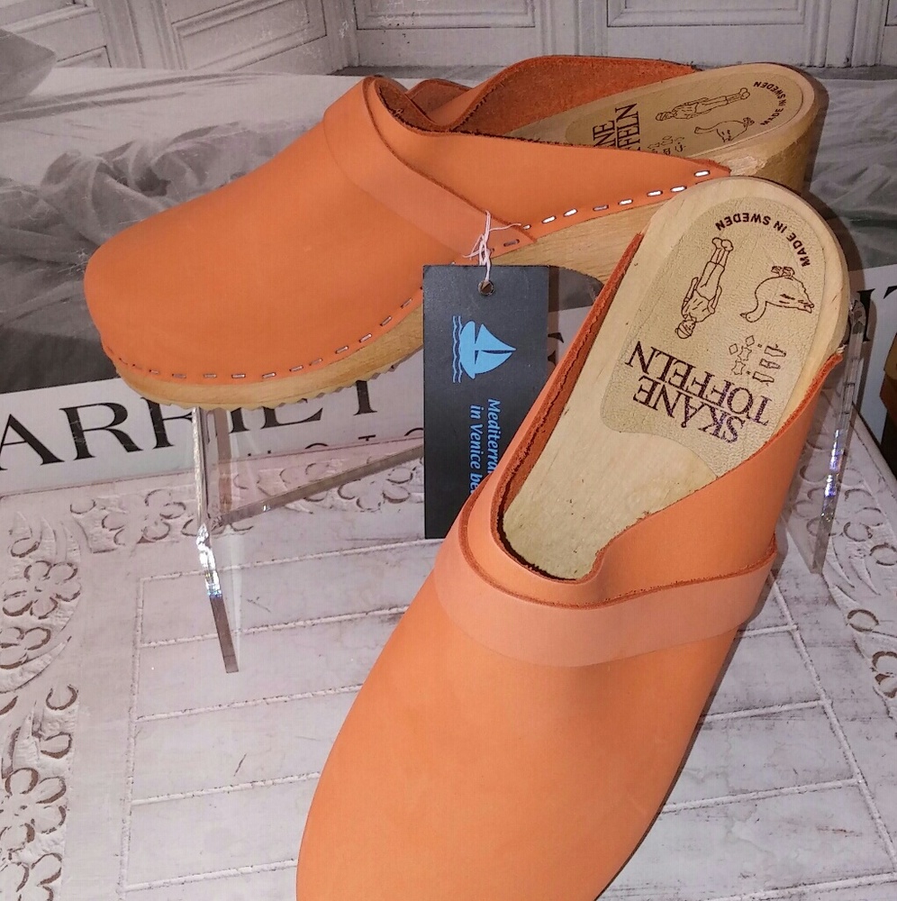 Juicy !! Orange Swedish Clogs New with box