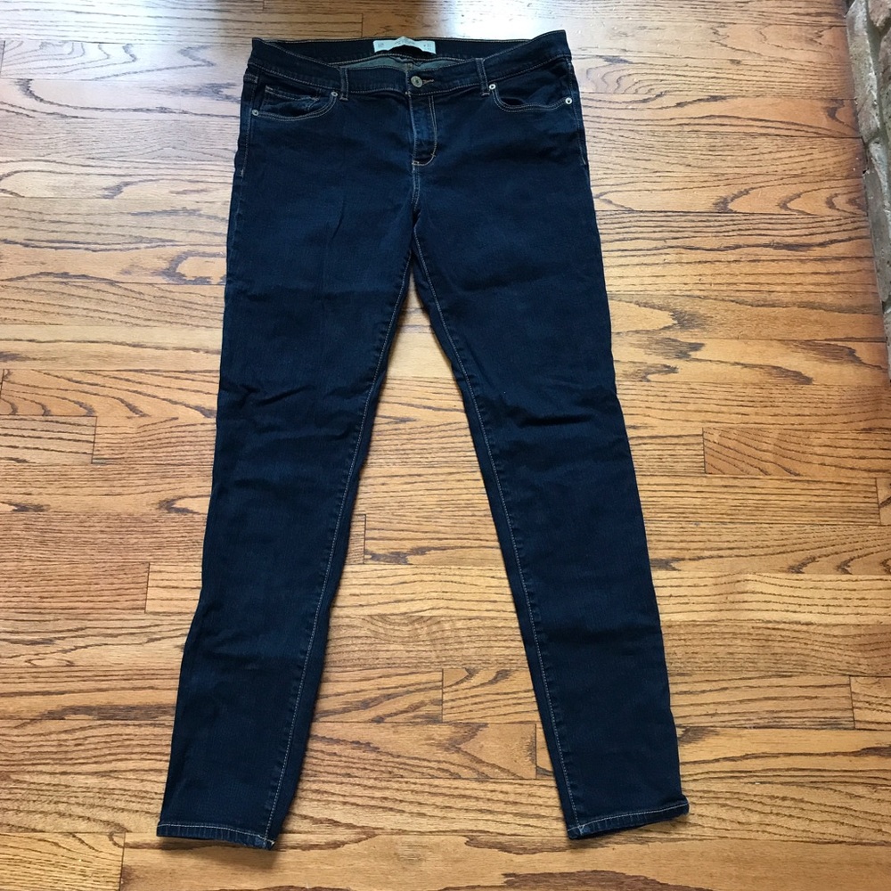 Straight leg jeans in dark blue