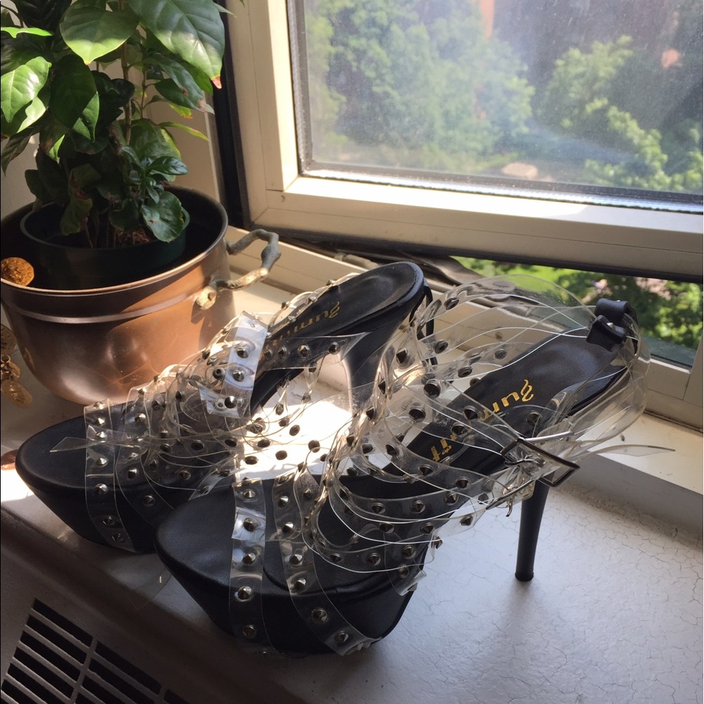 Summit Clear Spiked Gladiator Platforms - image 2