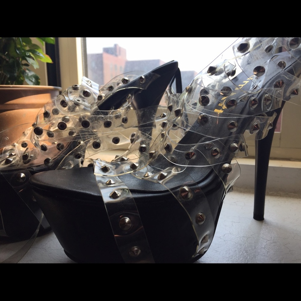 Summit Clear Spiked Gladiator Platforms - image 3