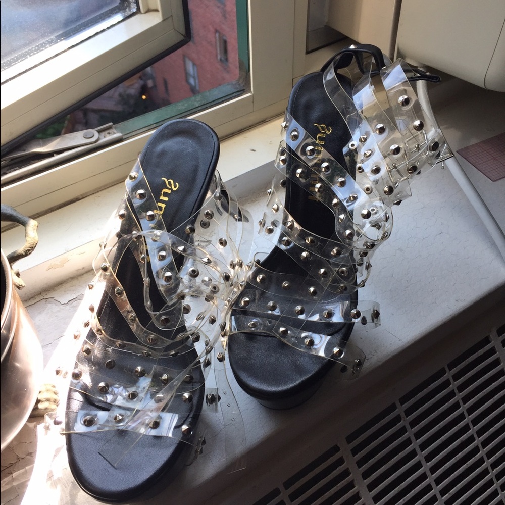 Summit Clear Spiked Gladiator Platforms - image 6