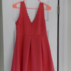 Pink scalloped mini dress