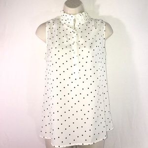 Polka dot collared J.Crew blouse