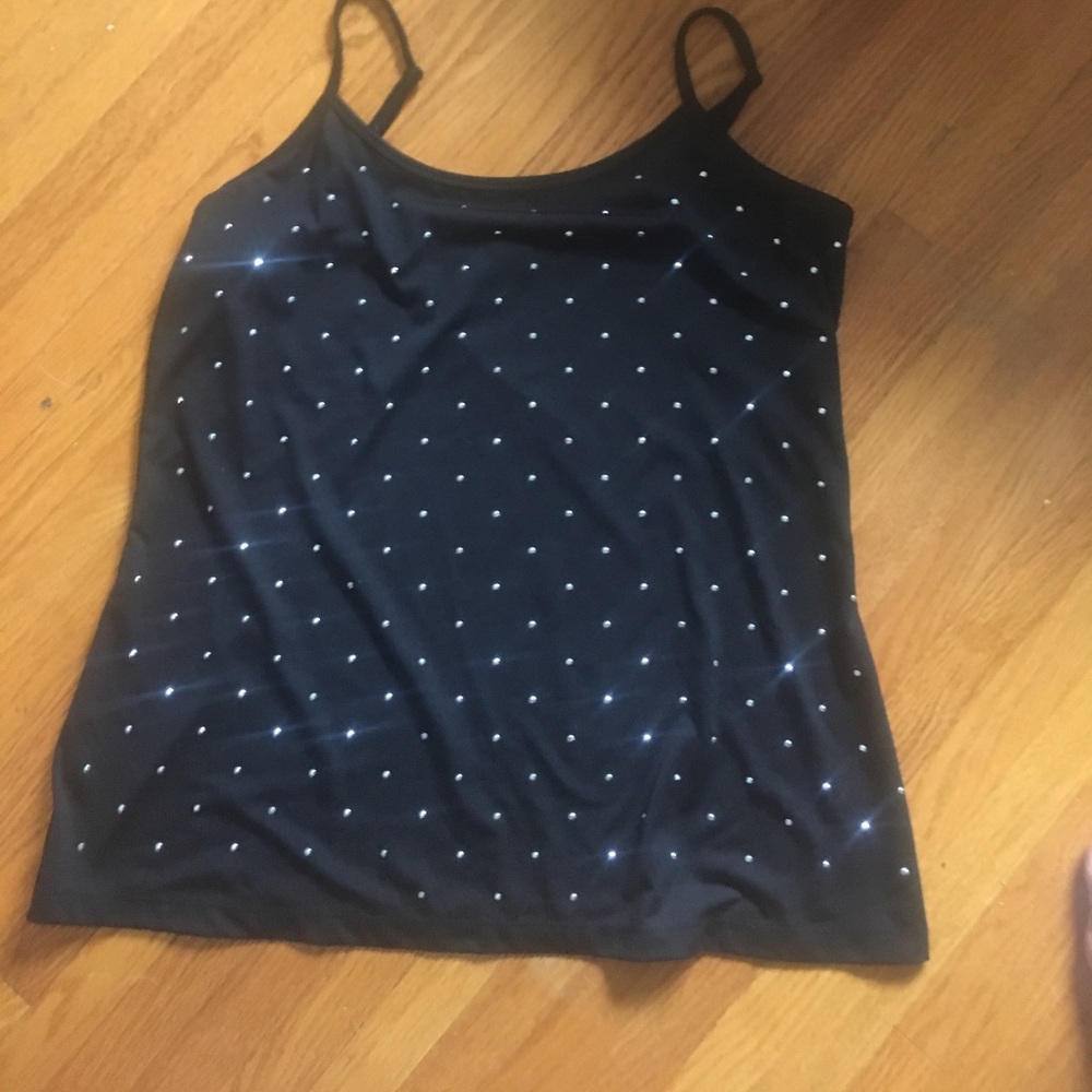 Black bedazzled tank top