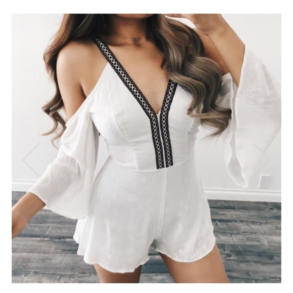 Off the shoulder boho romper