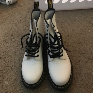 White dr. Martens! Worn once! Perfect condition
