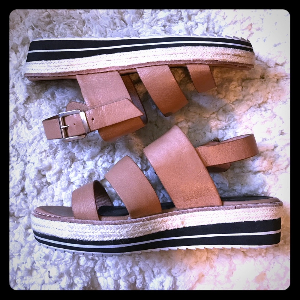 Sol Sana Maria Leather Wedge Sandal 7.5