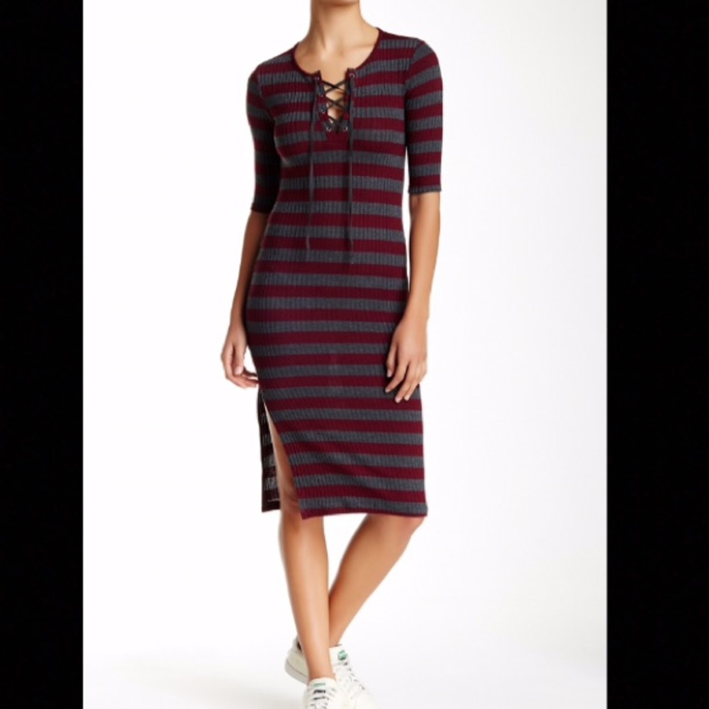 Rugby Stripe Body Con Dress NWT