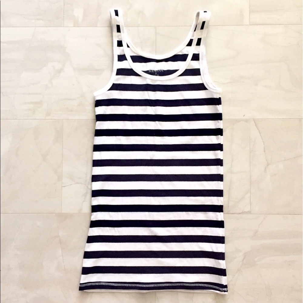 Navy & White Striped Tank