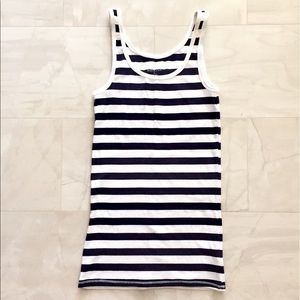 Navy & White Striped Tank