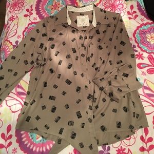 Green Button Down