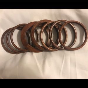 Wooden bangles - multiple widths