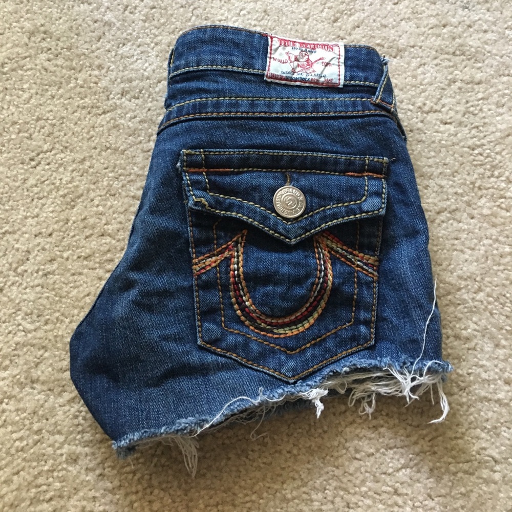 True religion cut off shorts