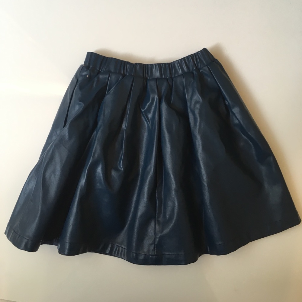 Blue Leatherette Skirt Size 8 - Picture 4 of 8