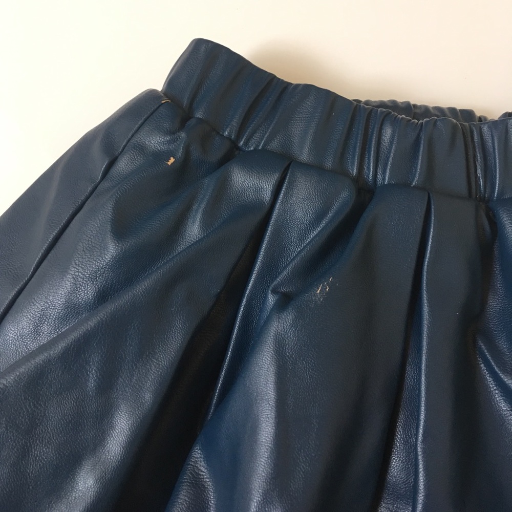 Blue Leatherette Skirt Size 8 - Picture 5 of 8