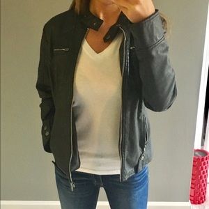 Black Moto Faux-Leather Jacket