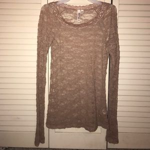 Mudd Long Sleeve Lace Top