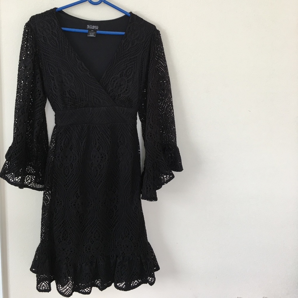 Soho Apparel Boho Style lace bell sleeve dress