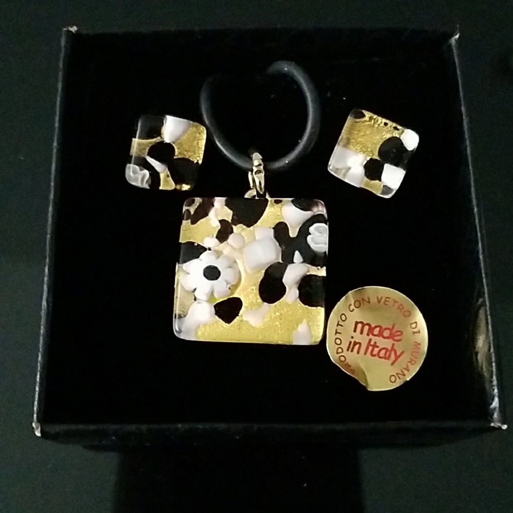 Murano Earrings and Necklace Set - from Italy