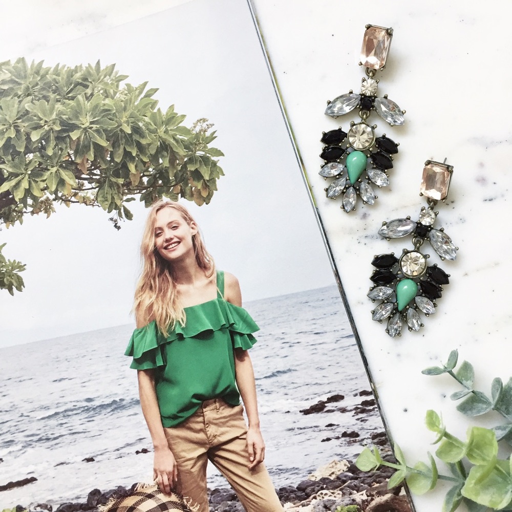 "Simone" Earrings || Clear Crystal Statement