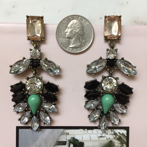 "Simone" Earrings || Clear Crystal Statement - Picture 4 of 8